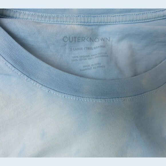 Outerknown Shirt Mens XL Blue White Tie-Dye Tide Shift Graphic LS Cotton Surf - Picture 4 of 9